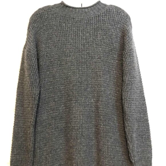 Nordstrom BP Cable Knit Waffle Weave Tunic Mini Sweater Dress Charcoal XS - Picture 4 of 7